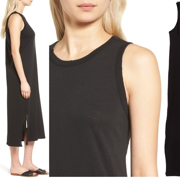 Current/Elliott The Perfect Muscle Tee Dress Black - Picture 2 of 8